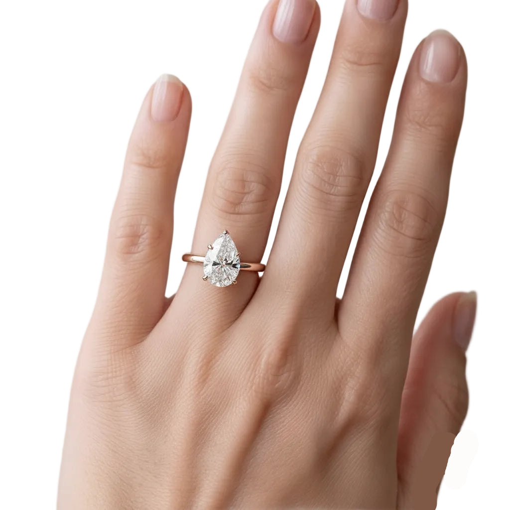 1 Ct. Lab-Grown Diamond Pear Cut Solitaire Engagement Ring (EF-VS)