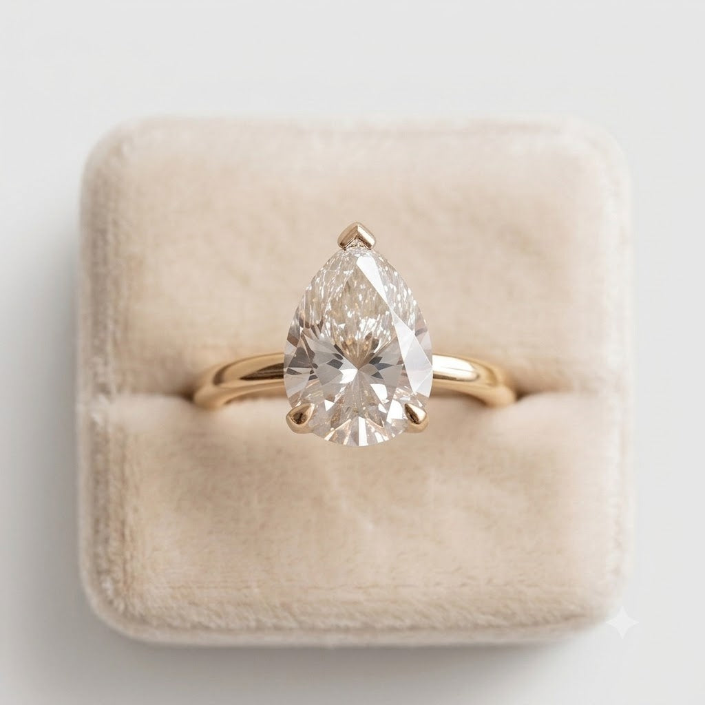 1 Ct. Lab-Grown Diamond Pear Cut Solitaire Engagement Ring (EF-VS)