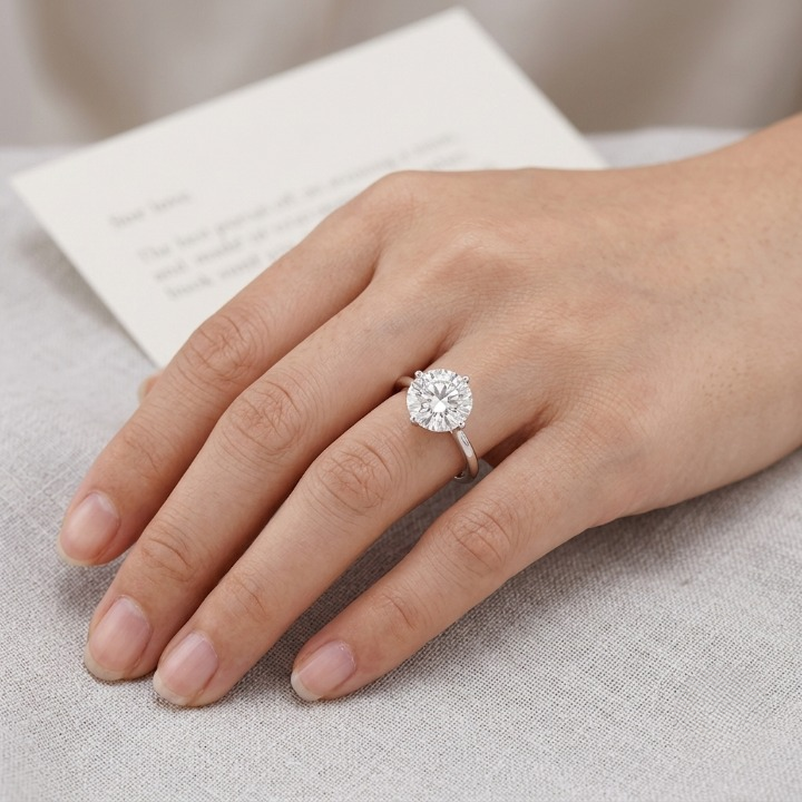 4 Ct. Lab-Grown Diamond Round Brilliant Cut Solitaire Ring (VS-EF)