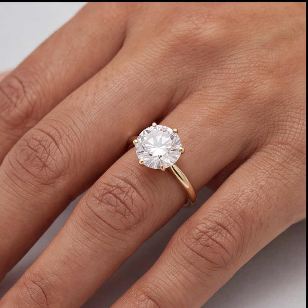4 Ct. Lab-Grown Diamond Round Brilliant Cut Solitaire Ring (EF-VS)