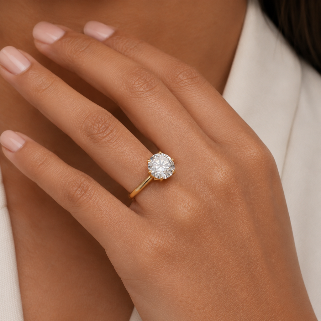 4 Ct. Lab-Grown Diamond Round Brilliant Cut Solitaire Ring (EF-VS)