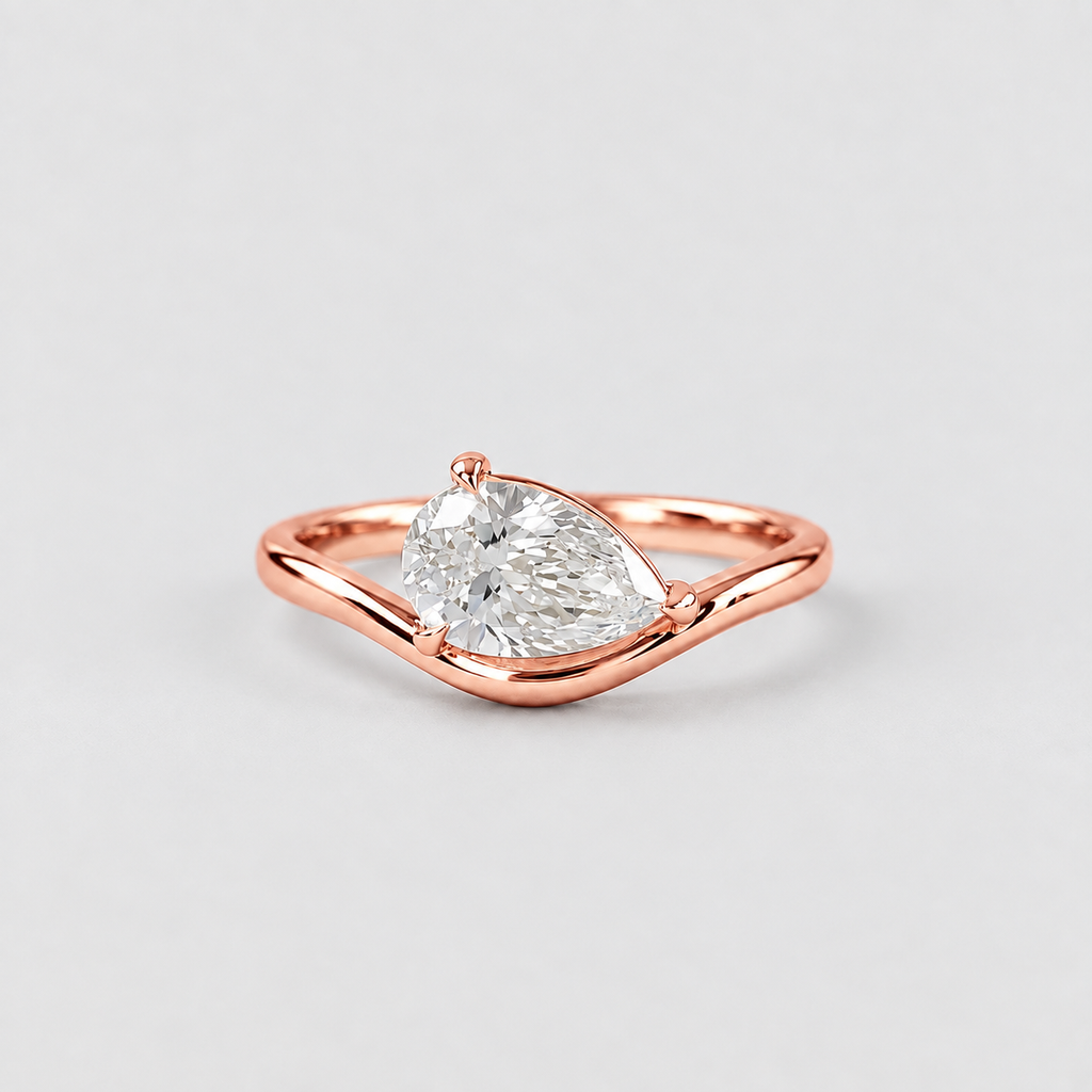 1 Ct. Lab-Grown Diamond Bypass Pear Cut Engagement Ring (VS-EF)