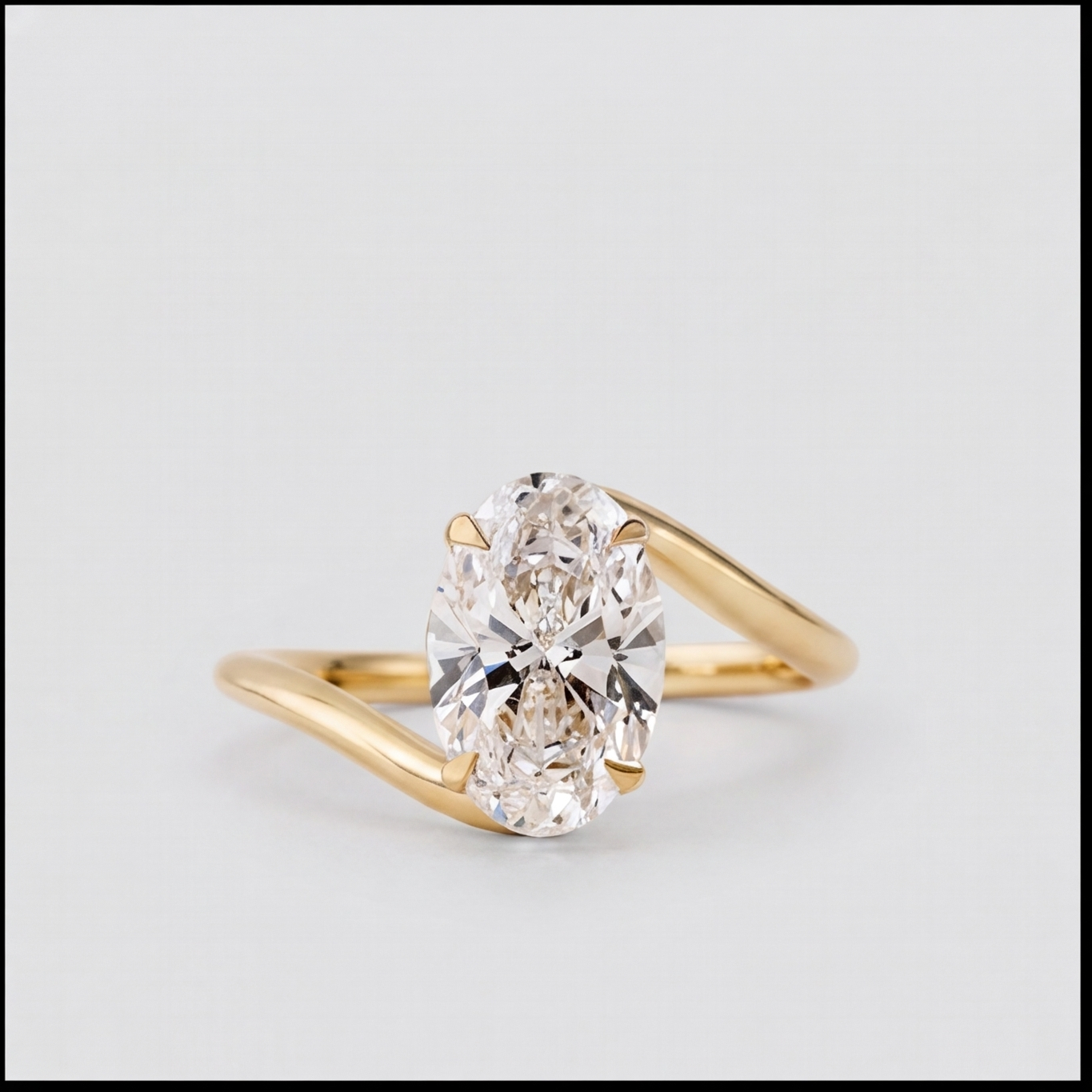 4 Ct. Lab-Grown Diamond Oval Cut Bypass Solitaire Ring (VS-EF)