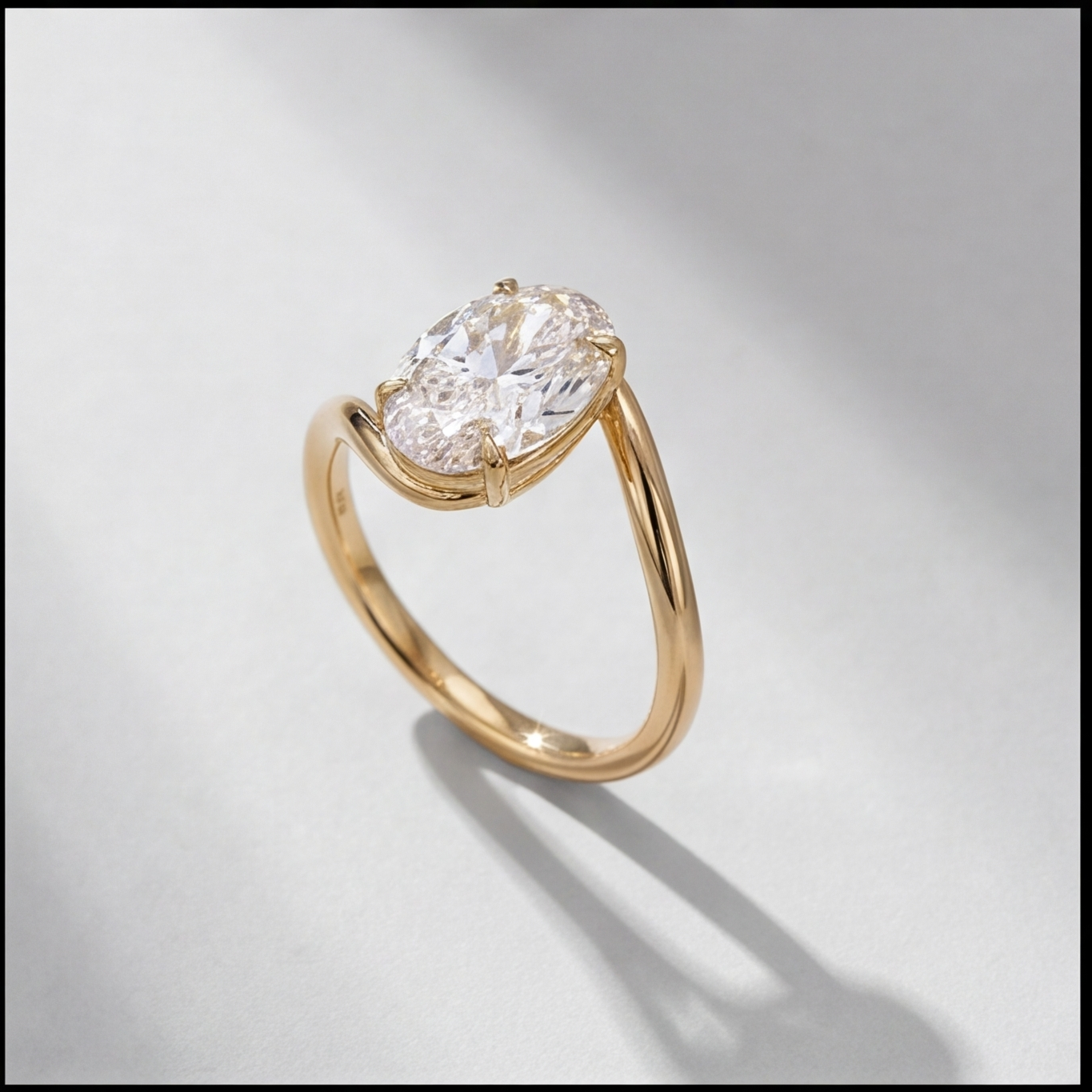 4 Ct. Lab-Grown Diamond Oval Cut Bypass Solitaire Ring (VS-EF)