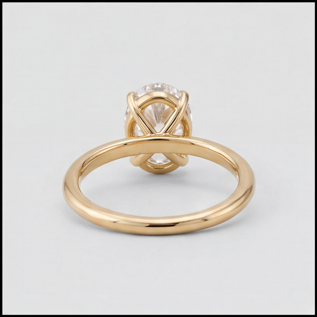 4 Ct. Lab-Grown Diamond Oval Cut Bypass Solitaire Ring (VS-EF)