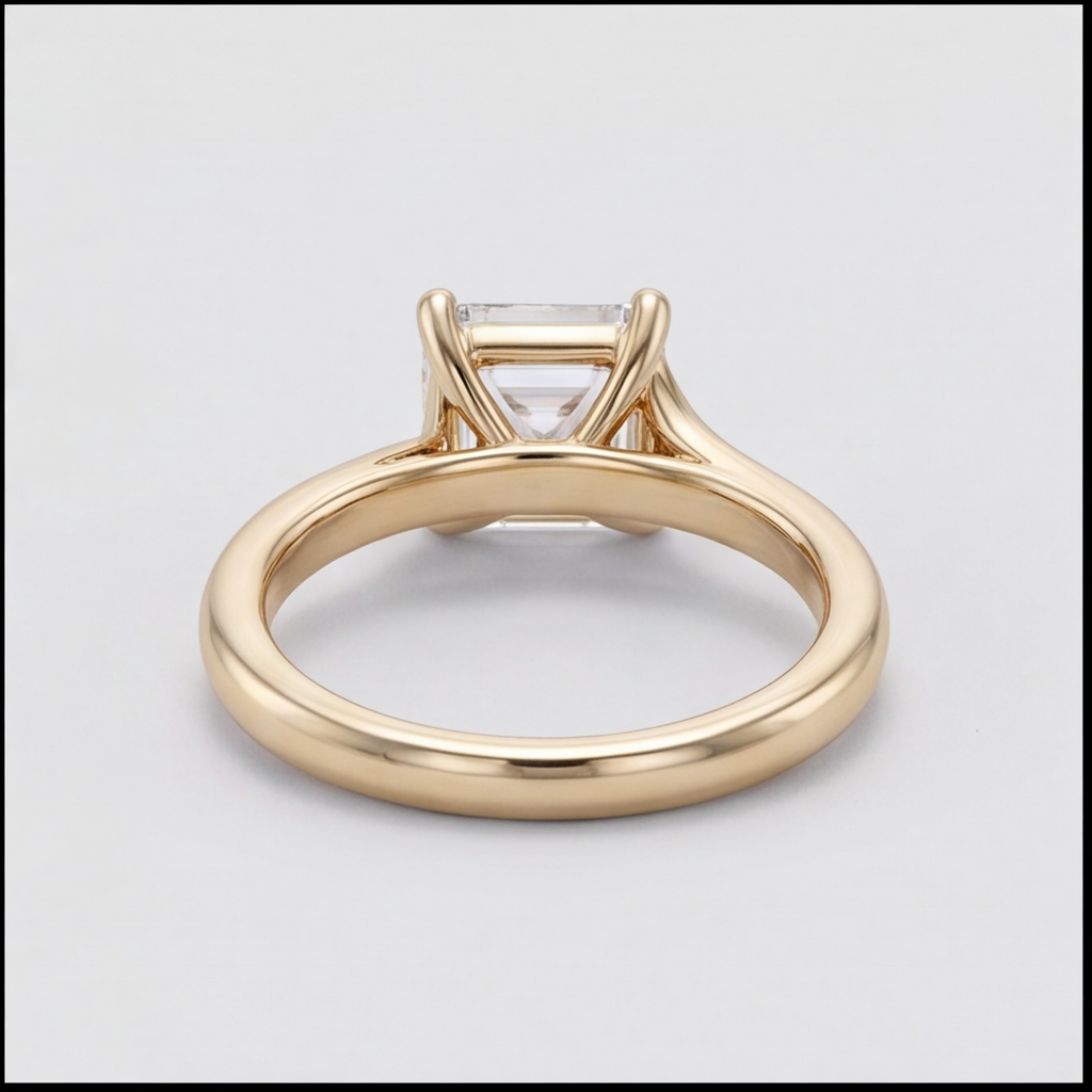 1 Ct. Lab-Grown Diamond Asscher Cut Twist Solitaire Ring (EF-VS)