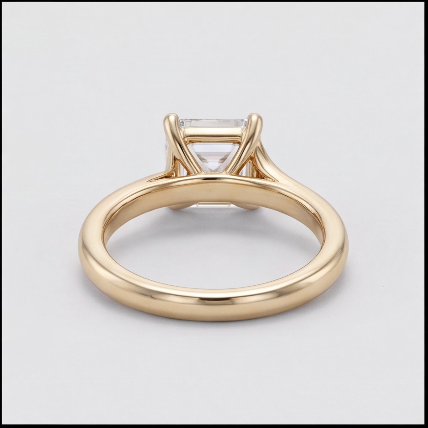 1 Ct. Lab-Grown Diamond Asscher Cut Twist Solitaire Ring (EF-VS)
