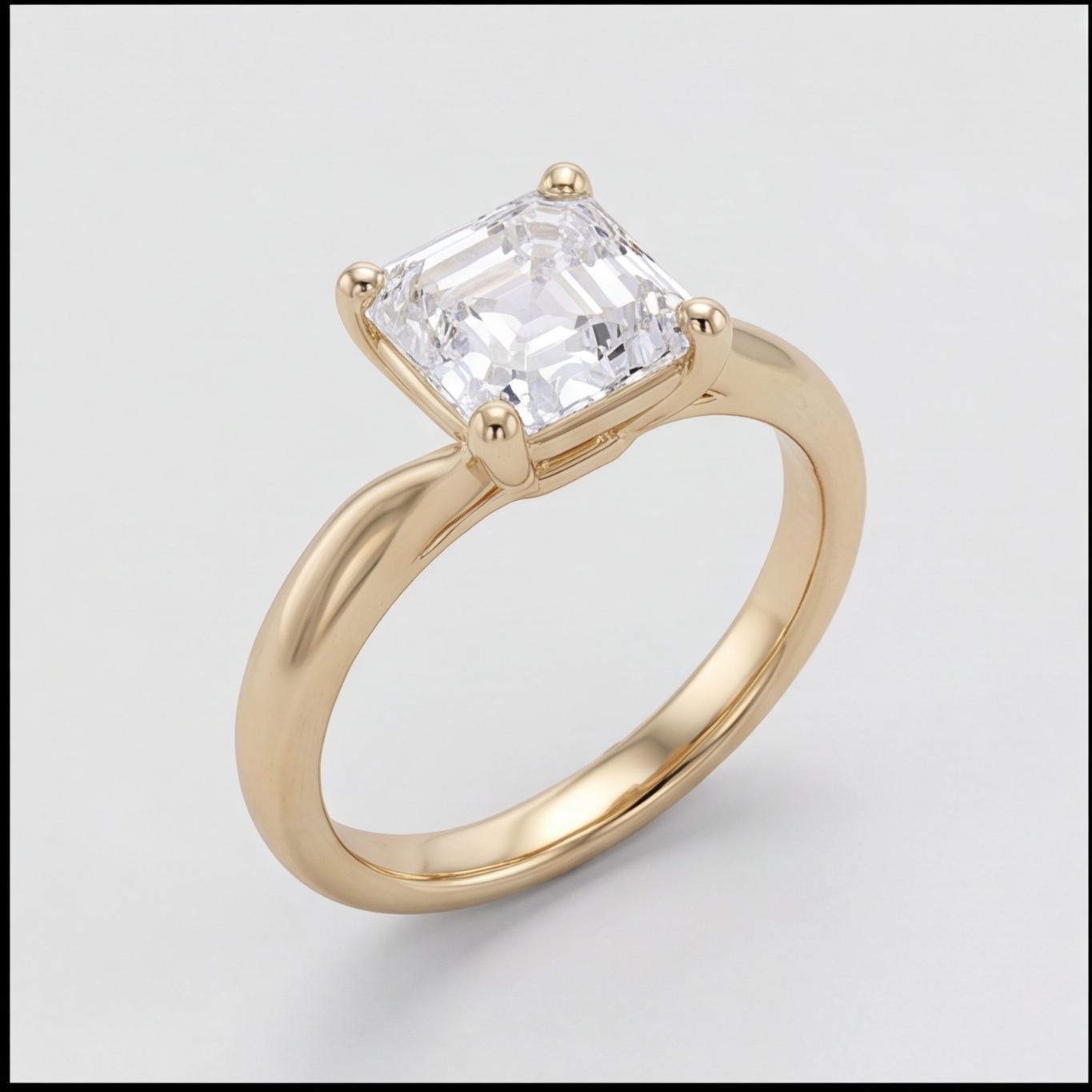 1 Ct. Lab-Grown Diamond Asscher Cut Twist Solitaire Ring (EF-VS)