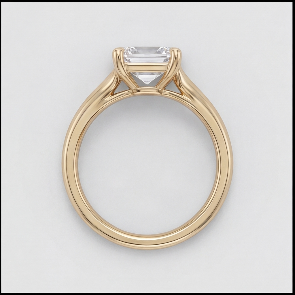 1 Ct. Lab-Grown Diamond Asscher Cut Twist Solitaire Ring (EF-VS)