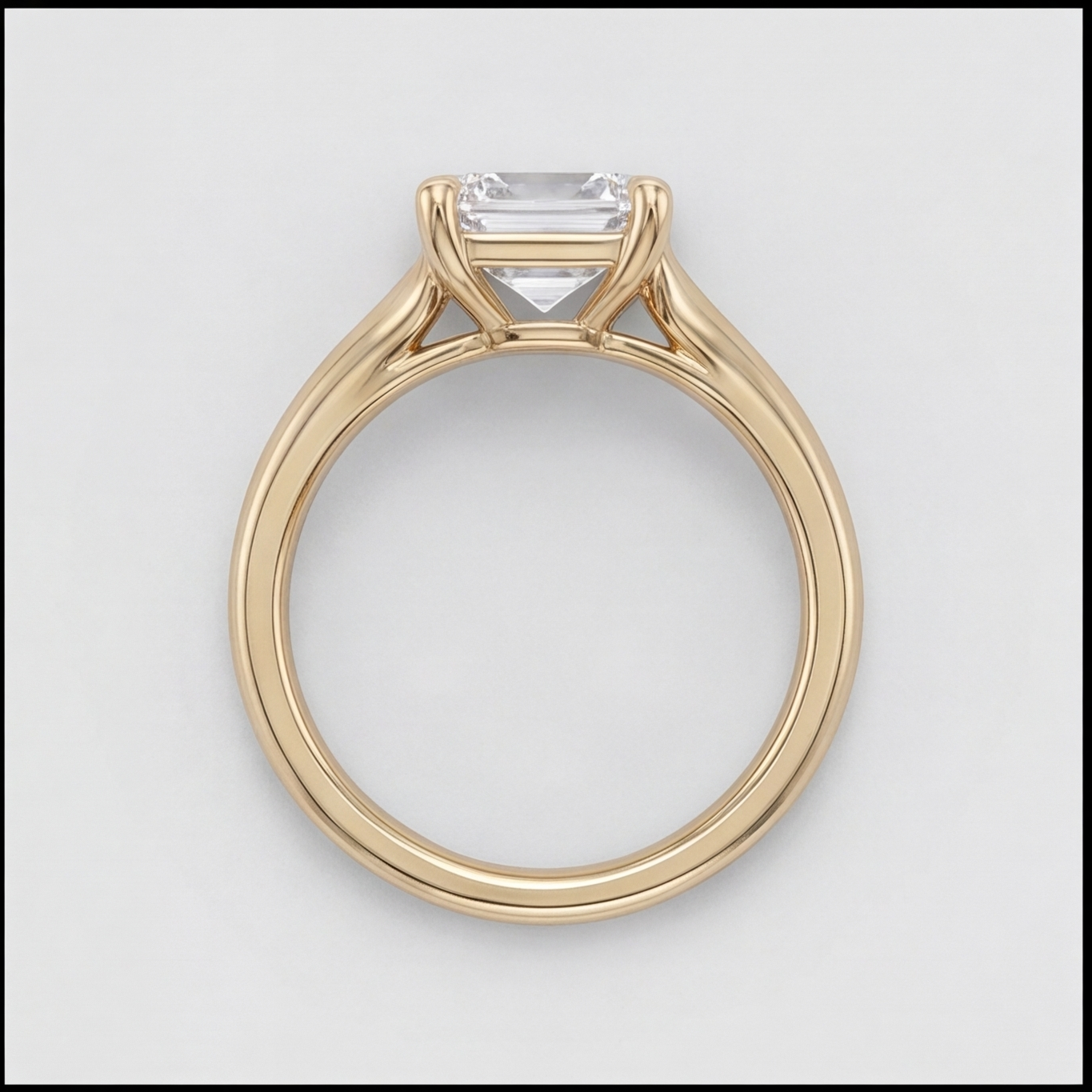 1 Ct. Lab-Grown Diamond Asscher Cut Twist Solitaire Ring (EF-VS)