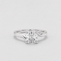 1 Ct. Lab-Grown Diamond Asscher Cut Twist Solitaire Ring (EF-VS)
