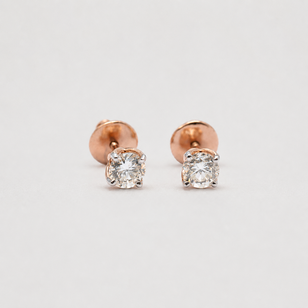 1 Ct. Lab Grown Diamond Round Cut Stud Earrings (VS-EF)