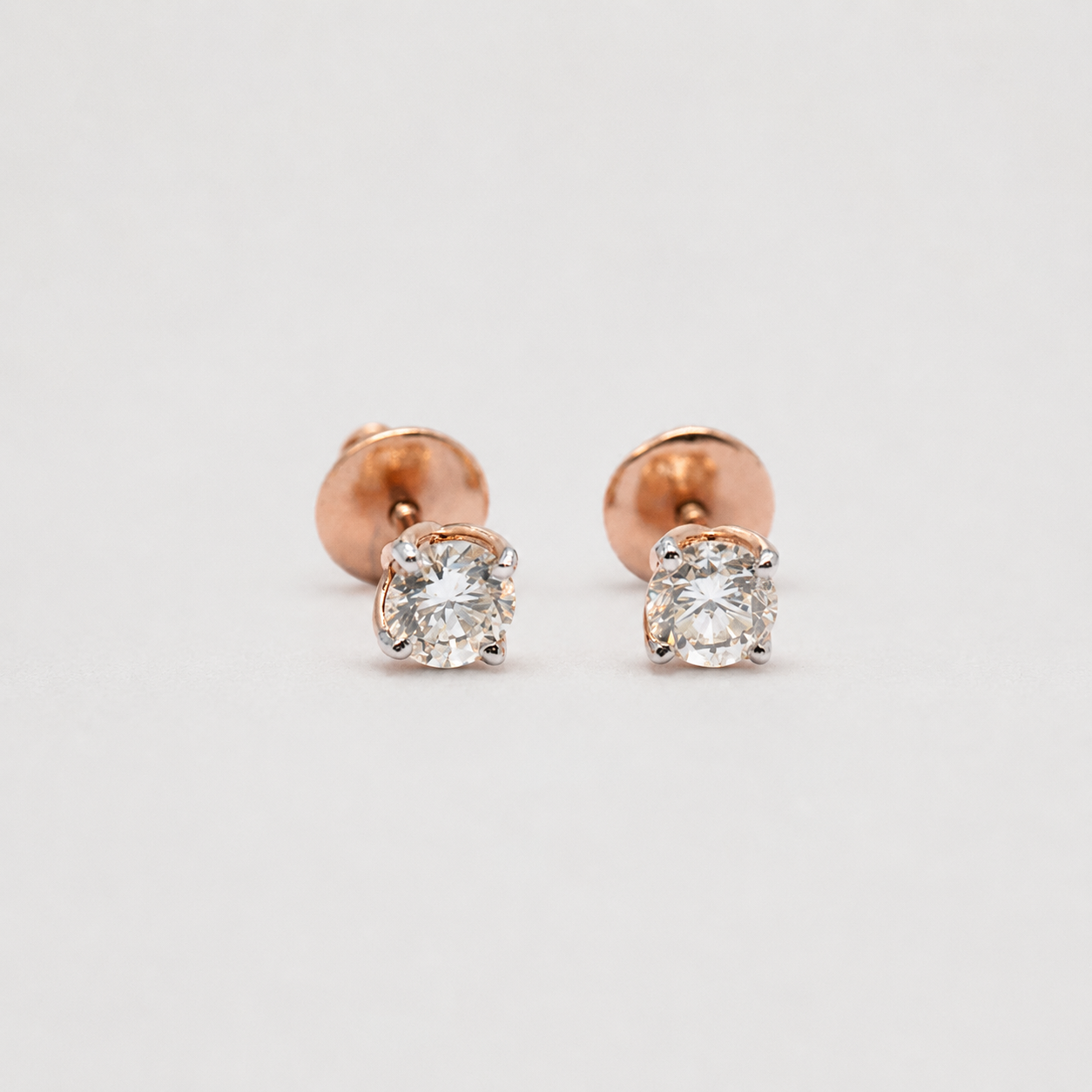 1 Ct. Lab Grown Diamond Round Cut Stud Earrings (VS-EF)