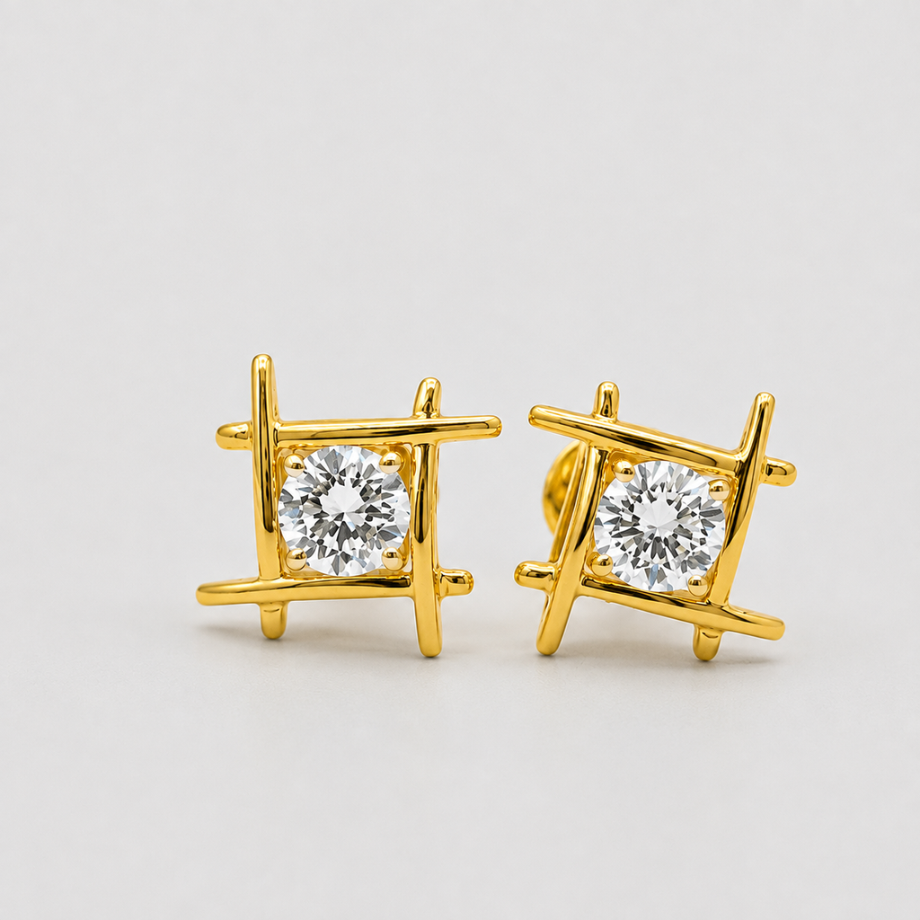 1 Ct. Round Cut Lab Grown Diamond Stud Earrings (VS-EF)