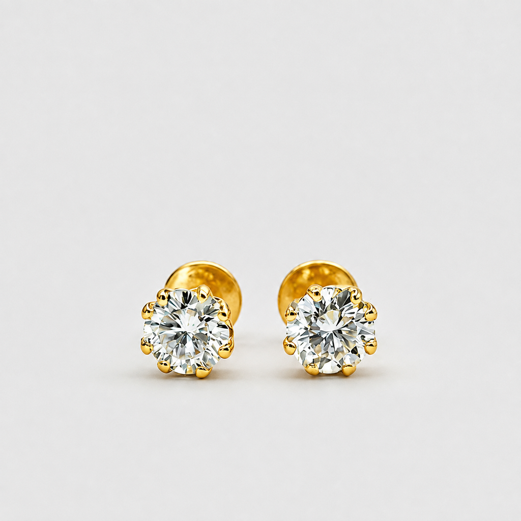 2 Ct. Lab-Grown Diamond Round Cut Solitaire Studs Earrings (EF-VS)