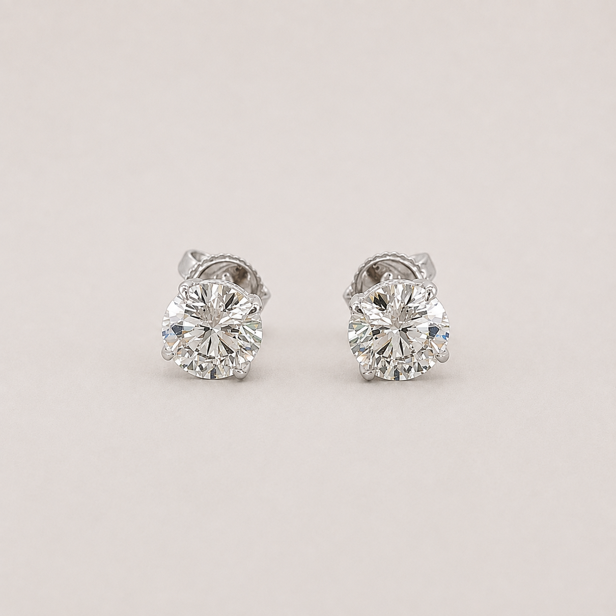 1 Ct. Lab Grown Diamond Stud Earrings Round Cut (VS-EF)
