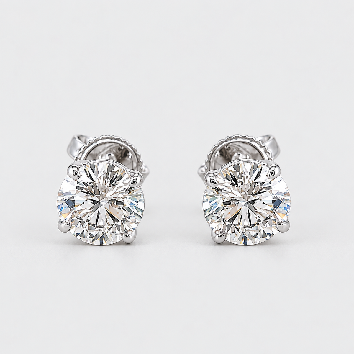 1 Ct. Lab Grown Diamond Round Cut Stud Earrings (EF/VVS-VS)