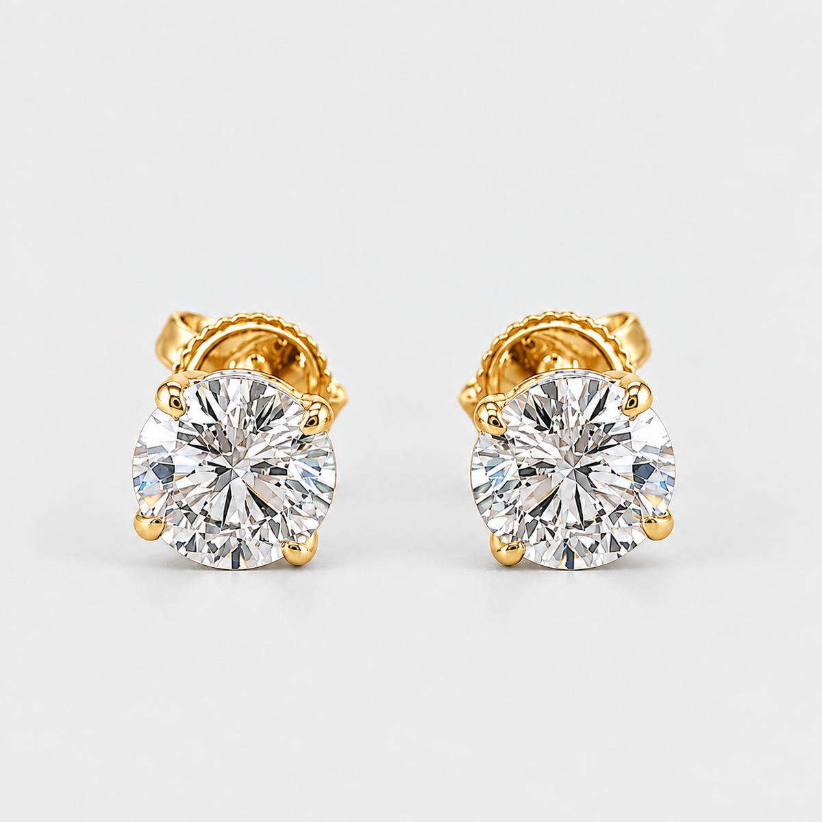 1 Ct. Lab Grown Diamond Round Cut Stud Earrings (EF/VVS-VS)