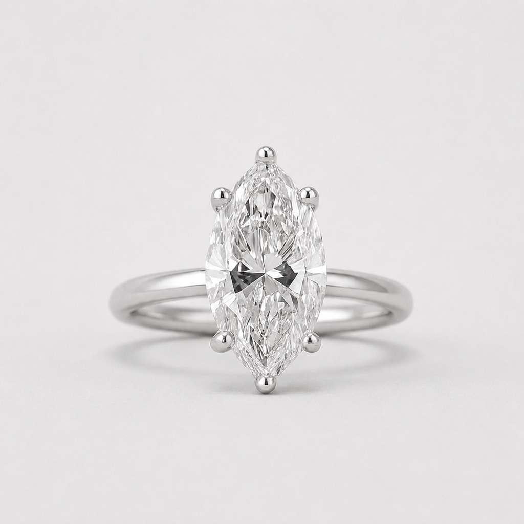 2.00 Ct. (VS-EF) Marquise Cut Lab-Grown Diamond Solitaire Engagement Ring for Women
