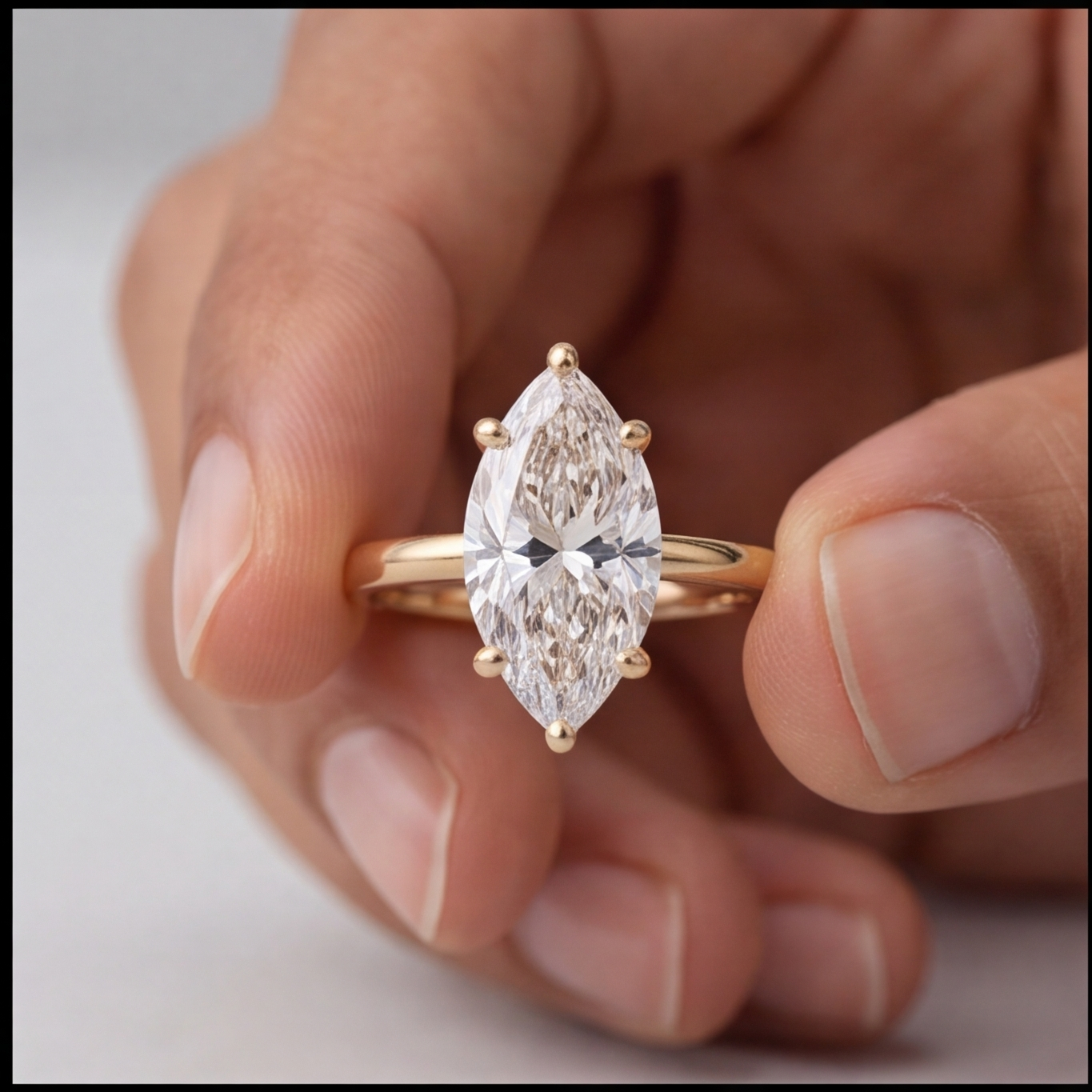 2.00 Ct. (VS-EF) Marquise Cut Lab-Grown Diamond Solitaire Engagement Ring for Women