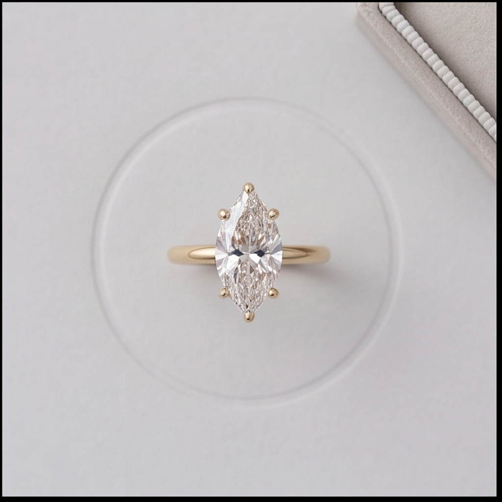 2.00 Ct. (VS-EF) Marquise Cut Lab-Grown Diamond Solitaire Engagement Ring for Women