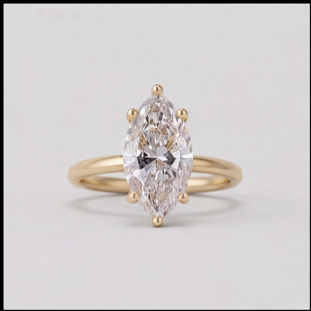 2.00 Ct. (VS-EF) Marquise Cut Lab-Grown Diamond Solitaire Engagement Ring for Women