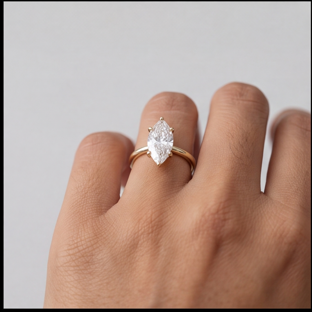 2.00 Ct. (VS-EF) Marquise Cut Lab-Grown Diamond Solitaire Engagement Ring for Women