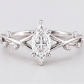 1.30 Ct. Marquise cut Lab Grown Diamond Solitaire With Accents Ring (VS-EF)