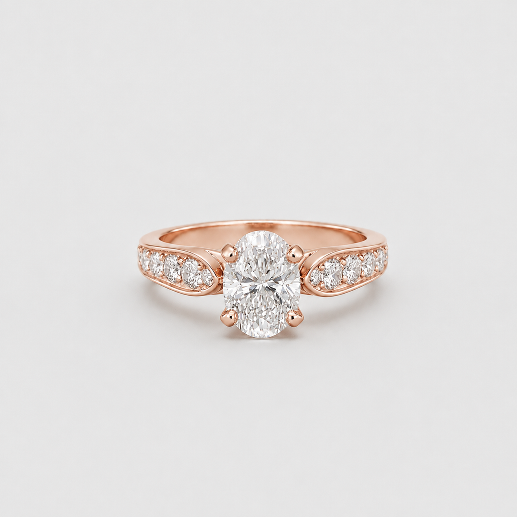 1.50 Ct. Lab-Grown Diamond Oval Cut Solitaire With Accent Ring (VS-EF)