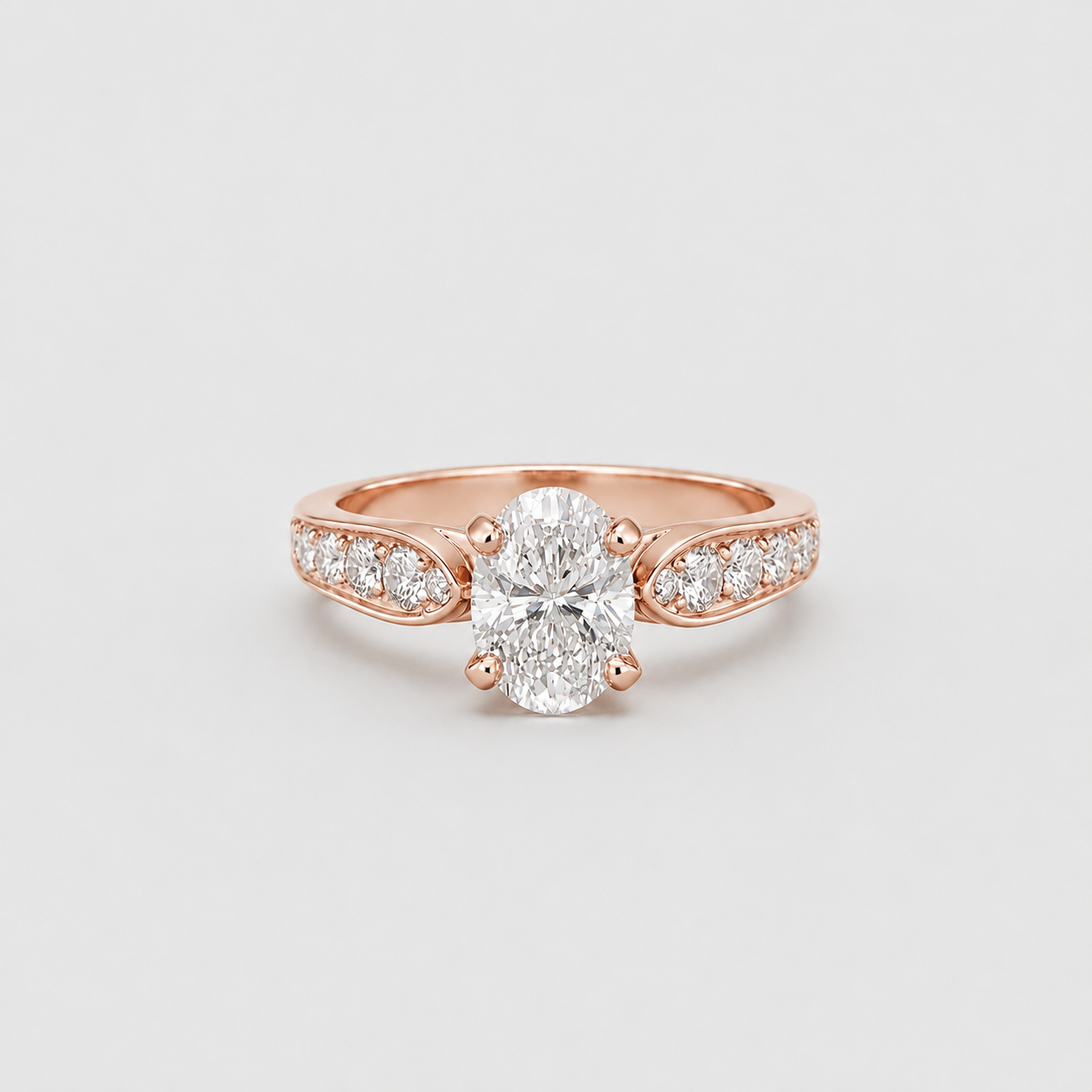 1.50 Ct. Lab-Grown Diamond Oval Cut Solitaire With Accent Ring (VS-EF)