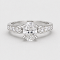 1.50 Ct. Lab-Grown Diamond Oval Cut Solitaire With Accent Ring (EF-VS)