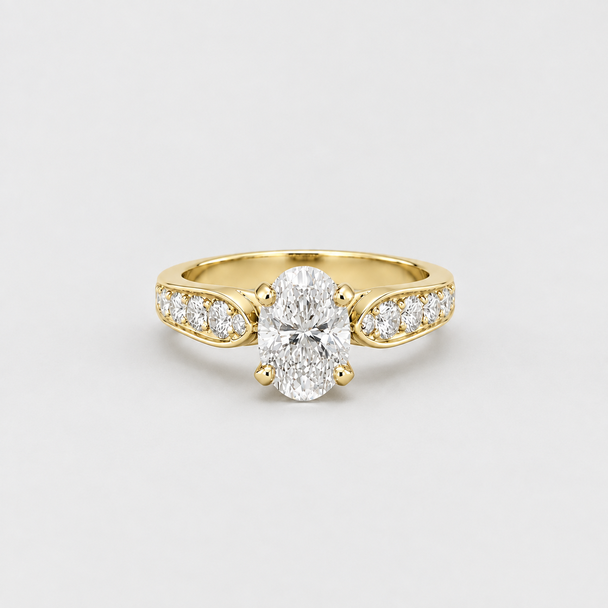 1.50 Ct. Lab-Grown Diamond Oval Cut Solitaire With Accent Ring (VS-EF)