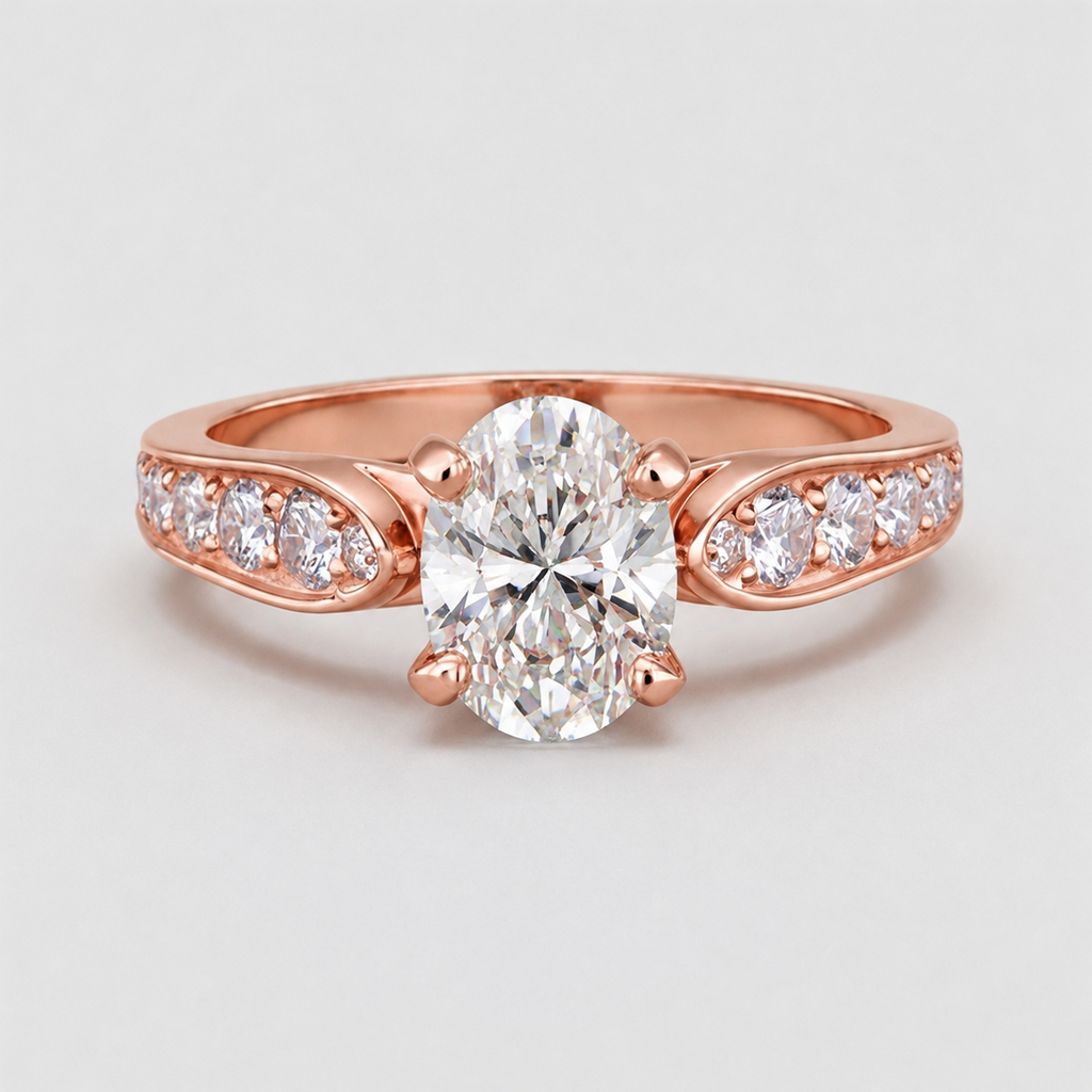 1.50 Ct. Lab-Grown Diamond Oval Cut Solitaire With Accent Ring (EF-VS)