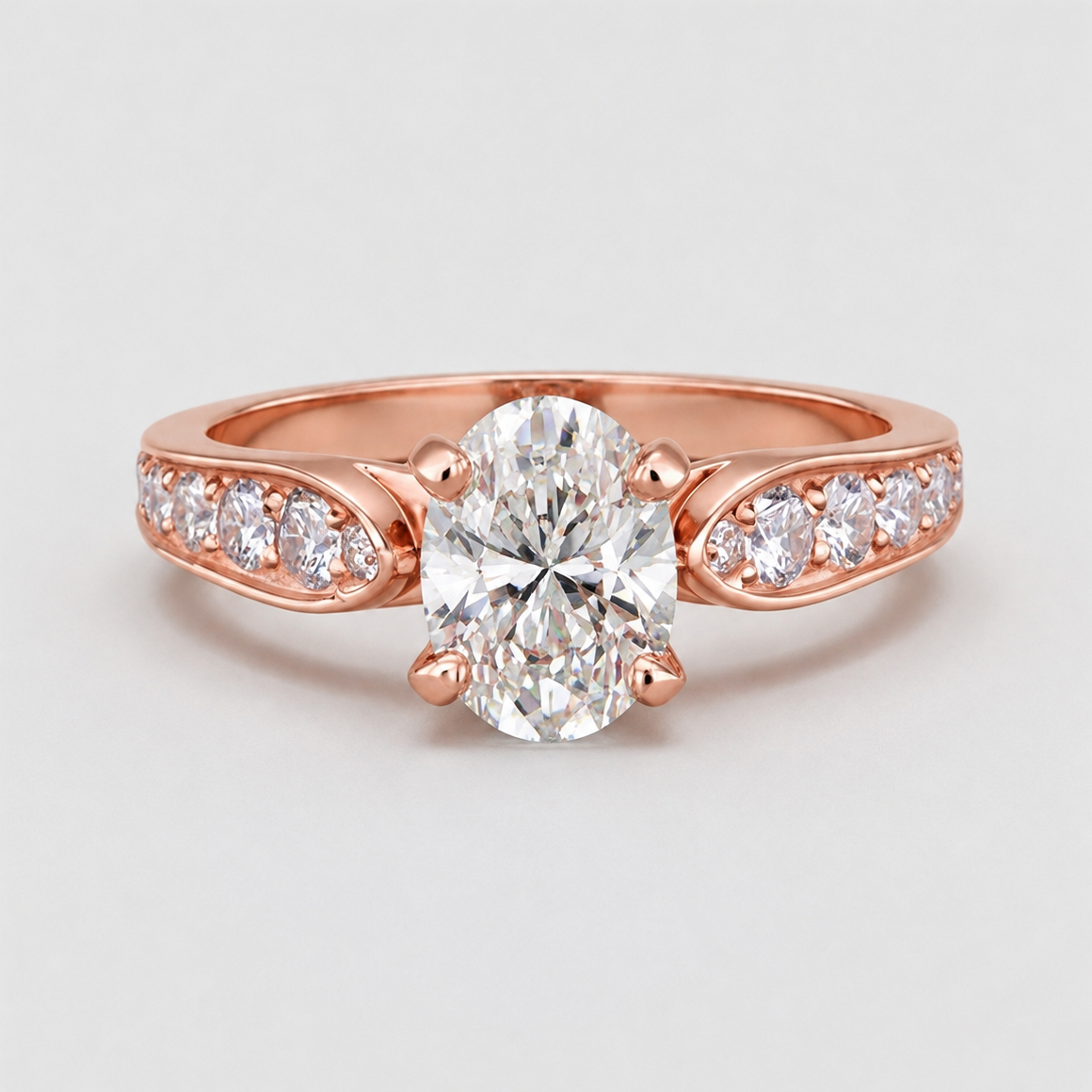 1.50 Ct. Lab-Grown Diamond Oval Cut Solitaire With Accent Ring (EF-VS)