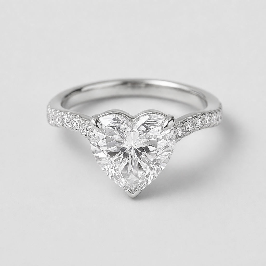 2.80 Ct. Lab Grown Diamond Heart Cut Engagement Ring (VS-EF)