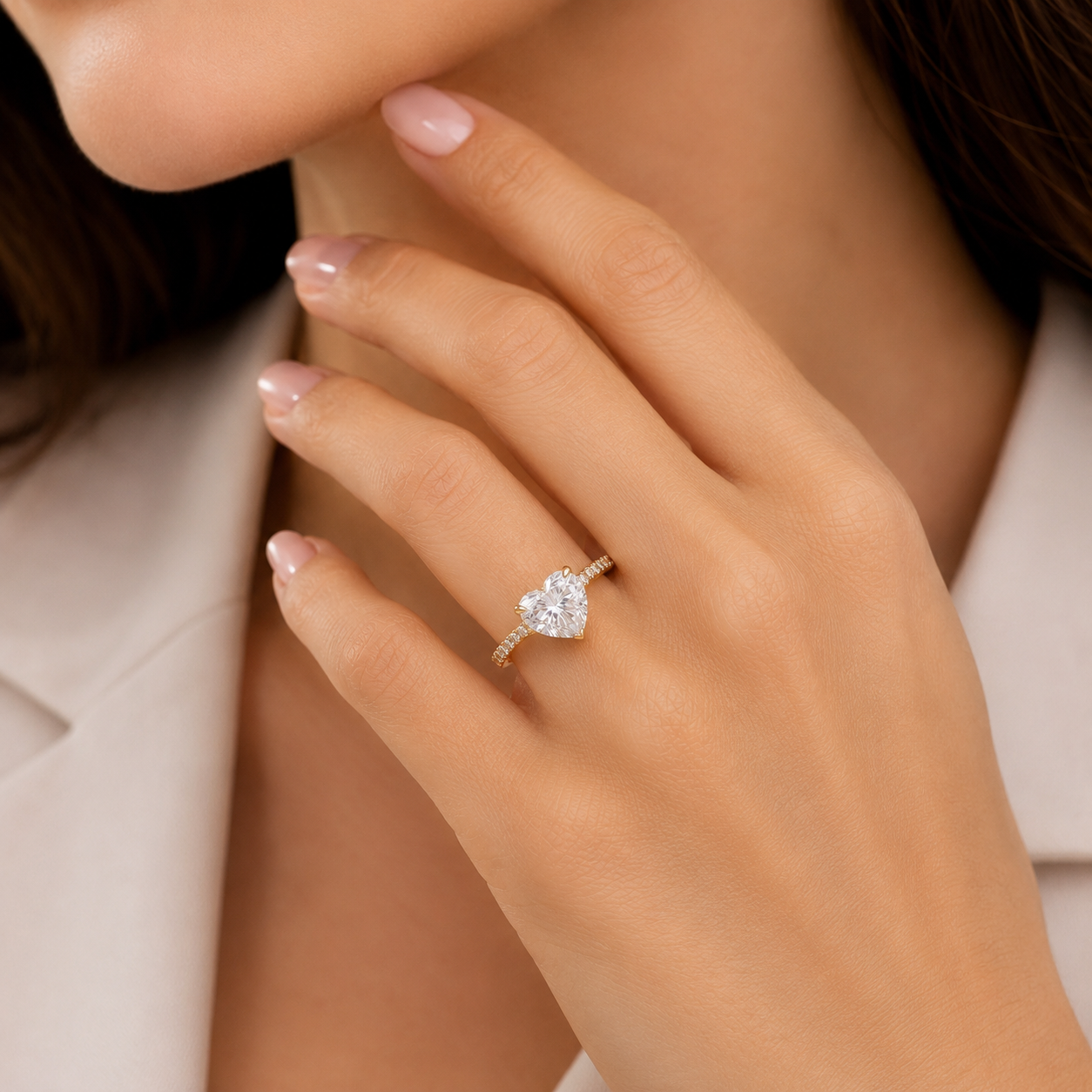 2.80 Ct. Lab Grown Diamond Heart Cut Engagement Ring (VS-EF)
