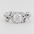 2.40 Ct Lab Grown Diamond Round Cut Solitaire With Accents Ring (VS-EF)