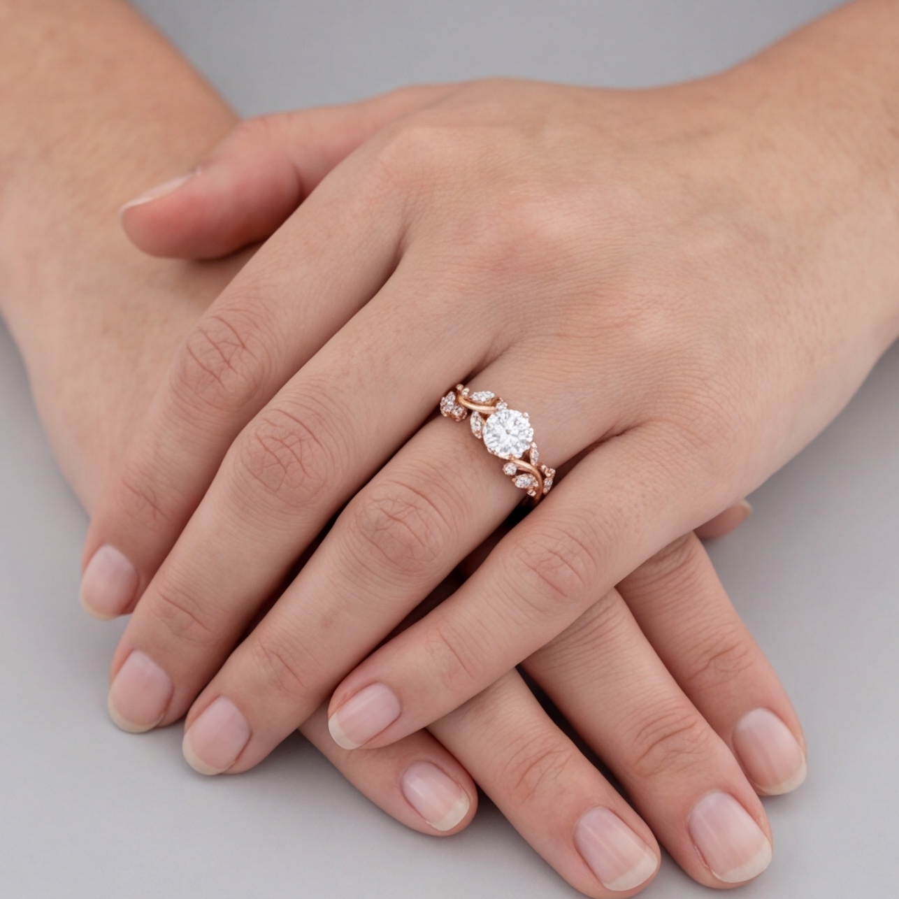 2.40 Ct Lab Grown Diamond Round Cut Solitaire With Accents Ring (VS-EF)