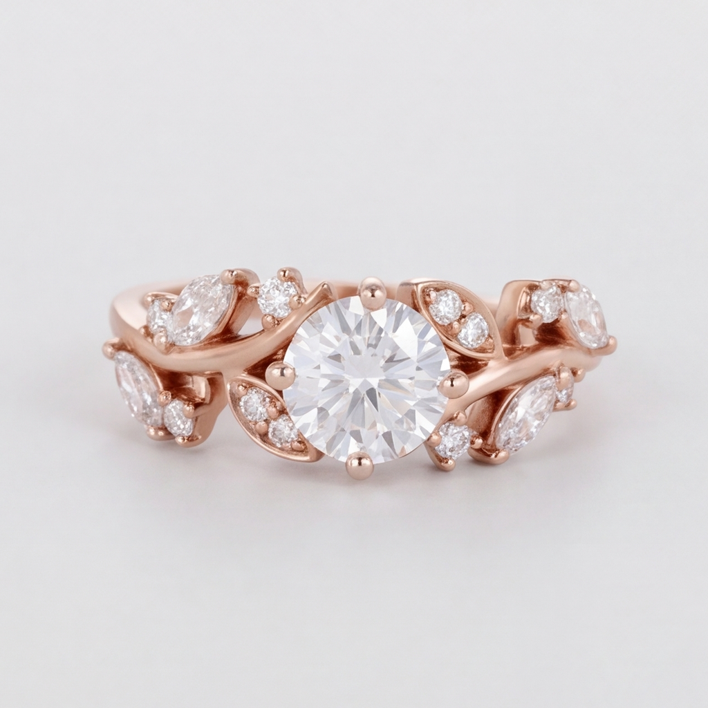 2.40 Ct Lab Grown Diamond Round Cut Solitaire With Accents Ring (VS-EF)