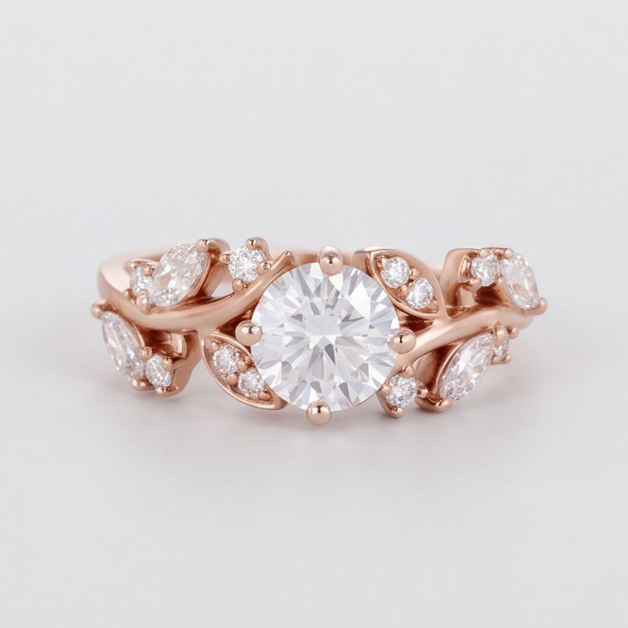 2.40 Ct Lab Grown Diamond Round Cut Solitaire With Accents Ring (VS-EF)