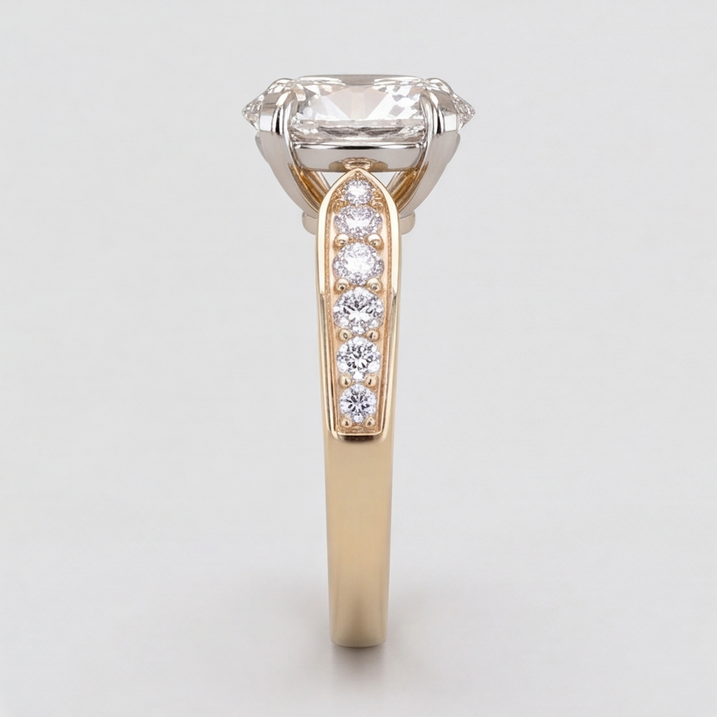 1.50 Ct. Lab-Grown Diamond Oval Cut Solitaire With Accent Ring (EF-VS)