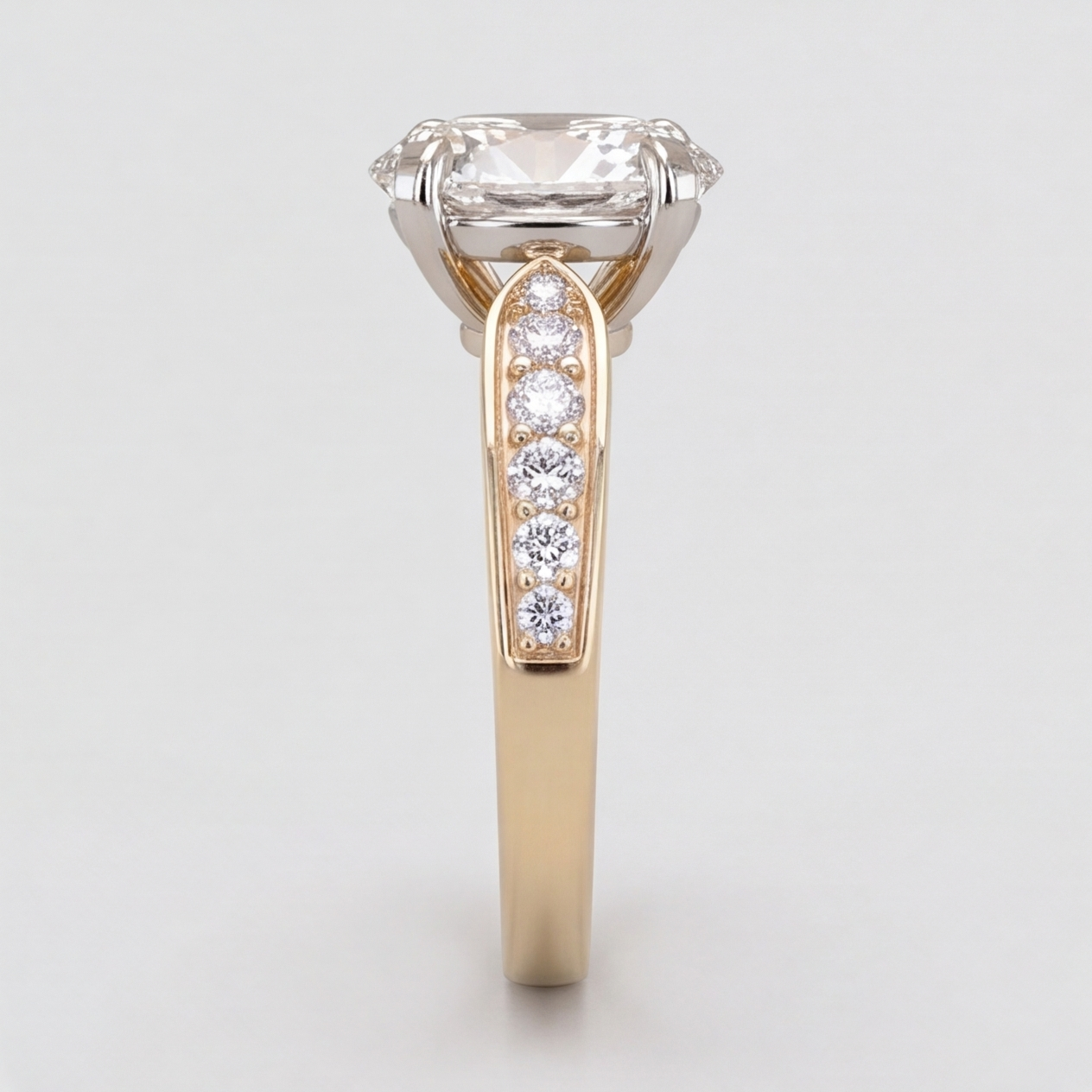 1.50 Ct. Lab-Grown Diamond Oval Cut Solitaire With Accent Ring (EF-VS)