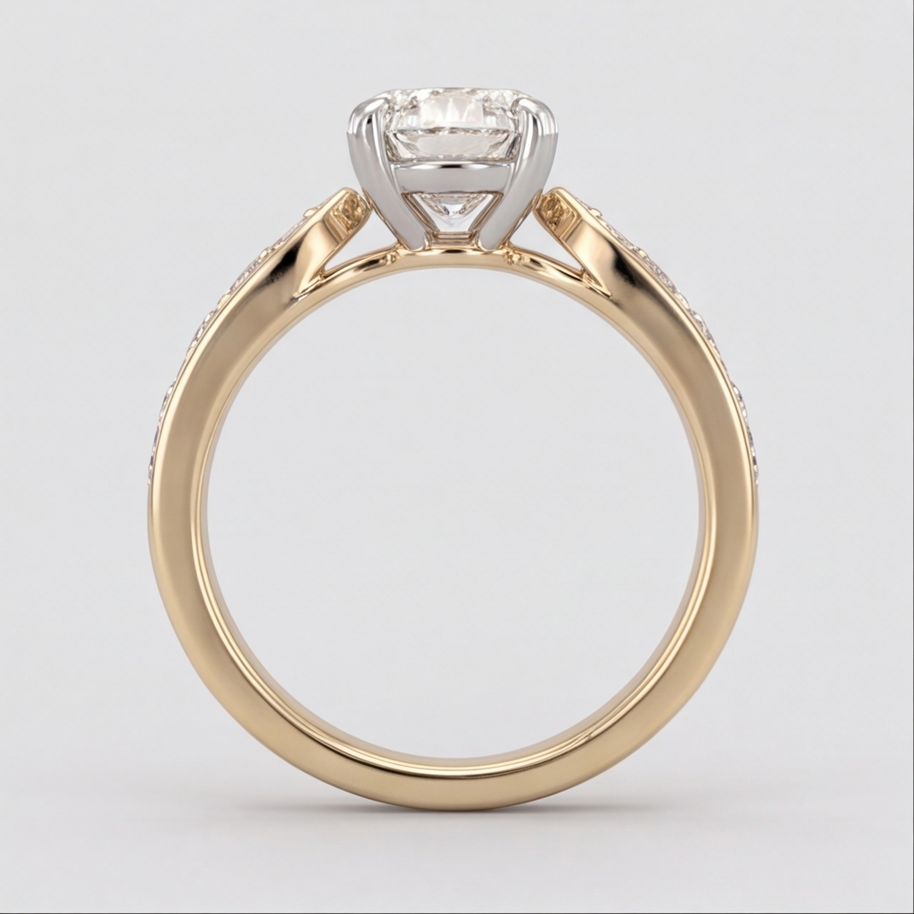 1.50 Ct. Lab-Grown Diamond Oval Cut Solitaire With Accent Ring (EF-VS)