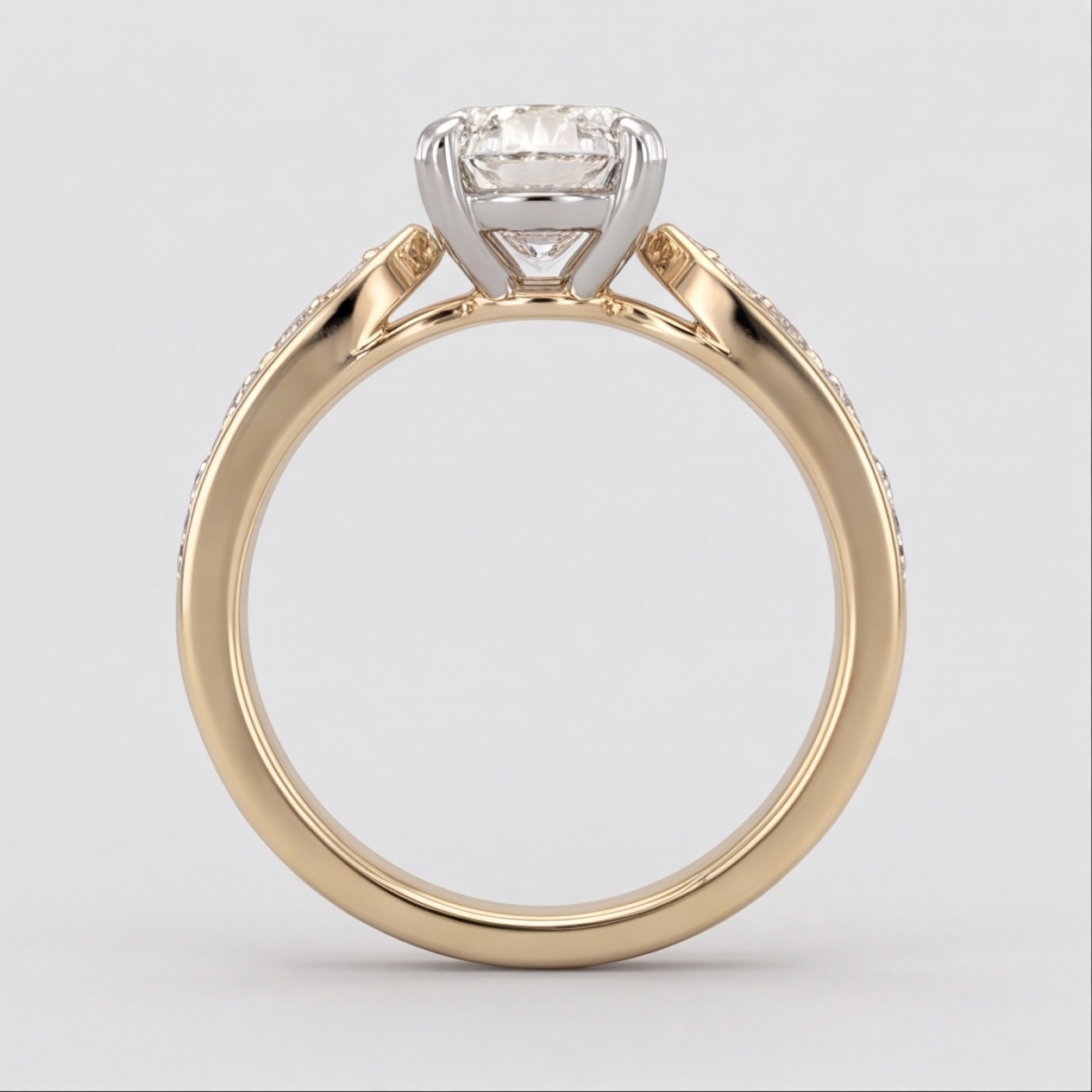 1.50 Ct. Lab-Grown Diamond Oval Cut Solitaire With Accent Ring (EF-VS)
