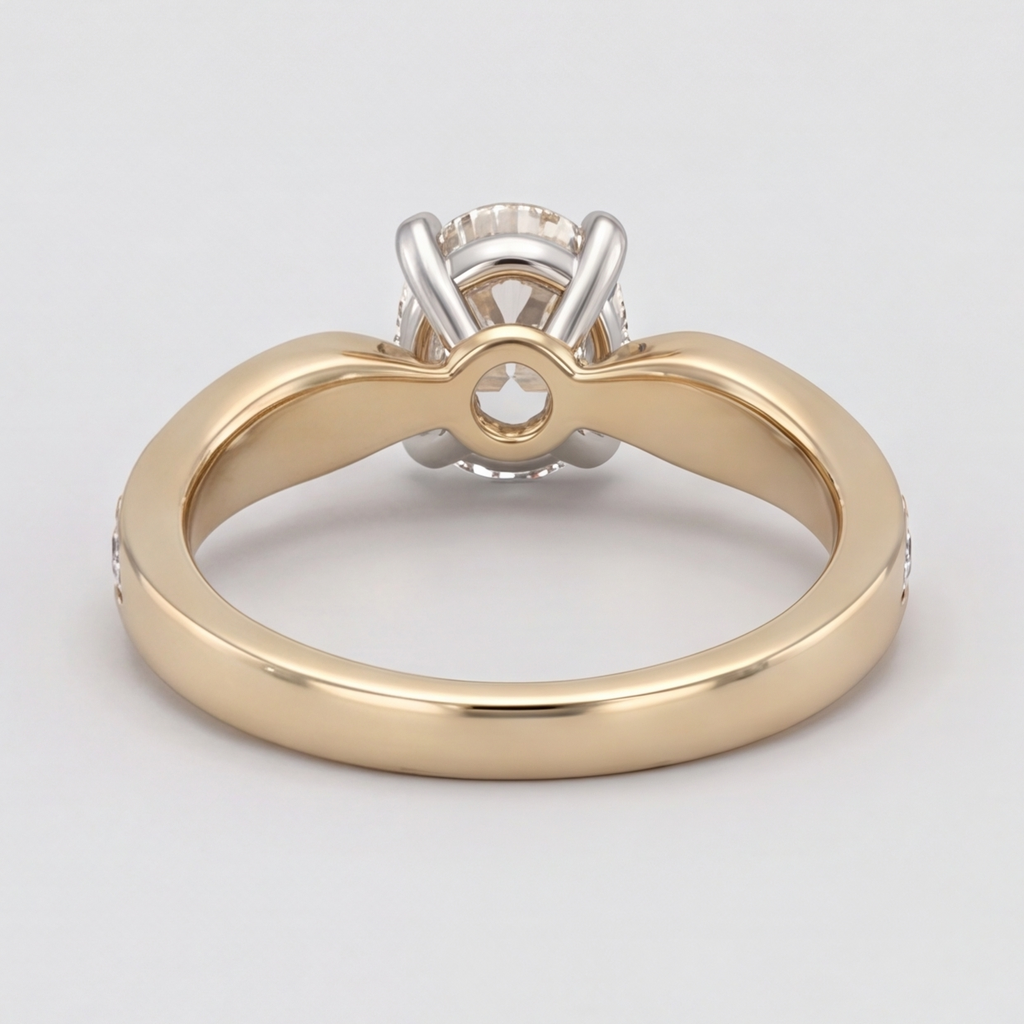 1.50 Ct. Lab-Grown Diamond Oval Cut Solitaire With Accent Ring (EF-VS)