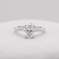 2.50 Ct. Oval Cut Lab Grown Diamond Solitaire with Accents Ring (VS-EF)