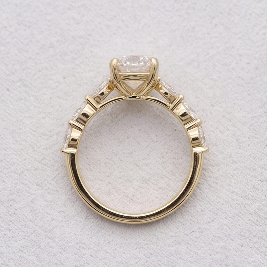 2.50 Ct. Oval Cut Lab Grown Diamond Solitaire with Accents Ring (VS-EF)