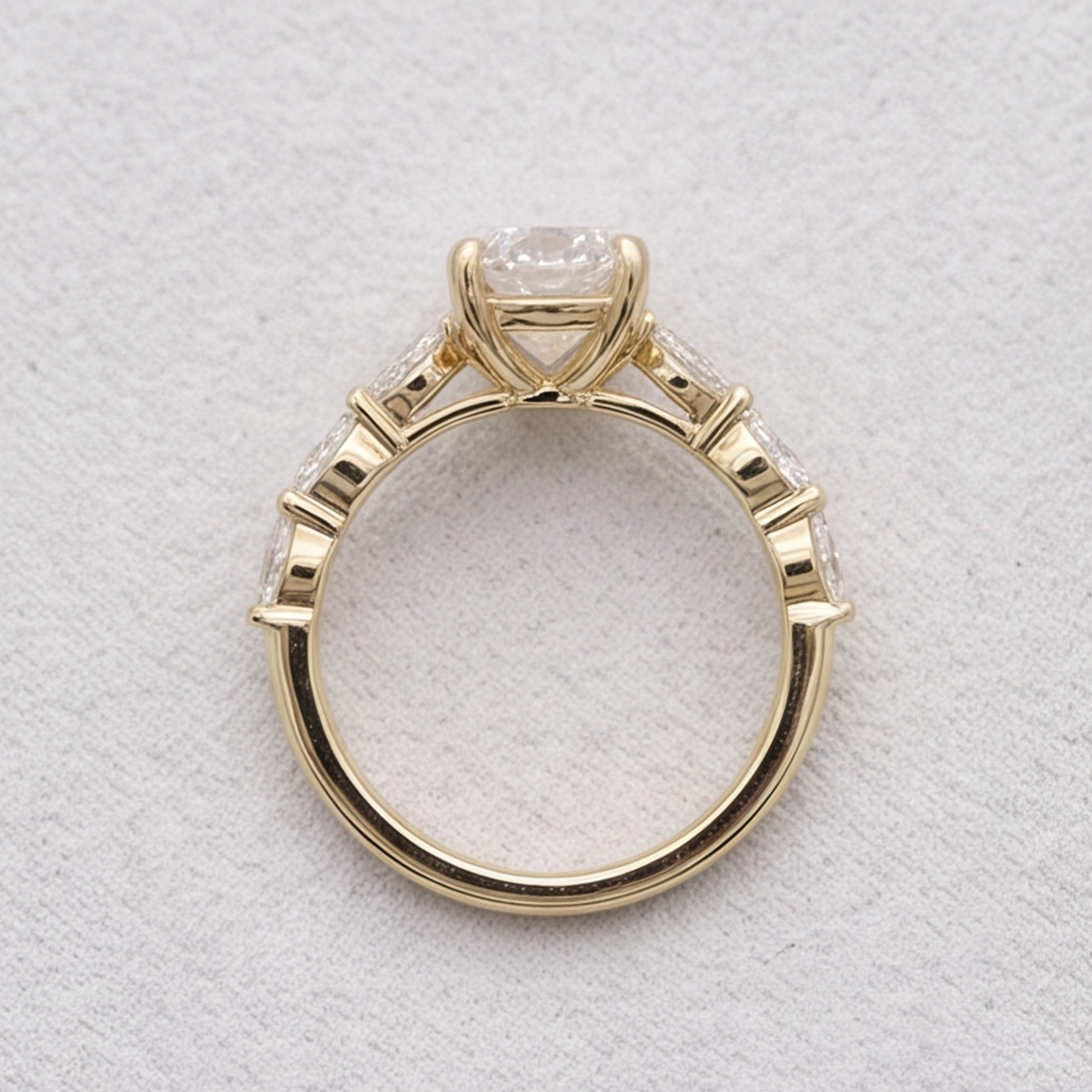 2.50 Ct. Oval Cut Lab Grown Diamond Solitaire with Accents Ring (VS-EF)