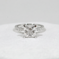 1.50 Ct. Lab Grown Diamond Princess Cut Solitaire with Accents Ring (VS-EF)