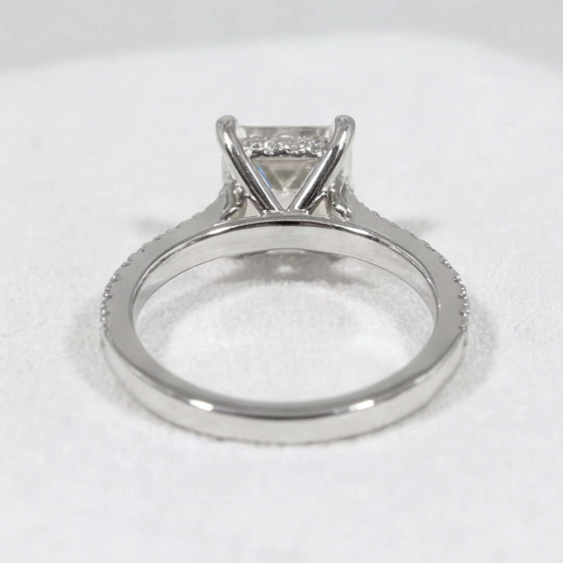 1.50 Ct. Lab Grown Diamond Princess Cut Solitaire with Accents Ring (VS-EF)